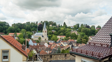 Fototapeta na wymiar Panorama of Kulmbach with the Catholic church dedicated to the Madonna