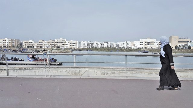 Maroc, promenade au bord bu Bouregreg &agrave; Rabat