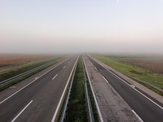 Fog on highway