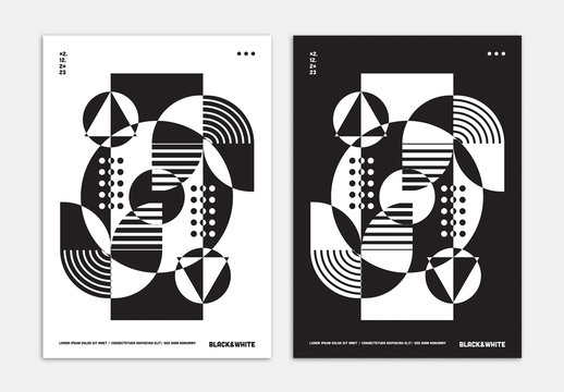 Black and White Abstract Poster Layout