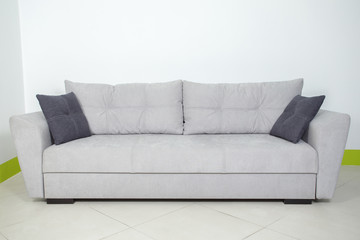gray sofa on white background