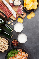 Draft beer and snacks