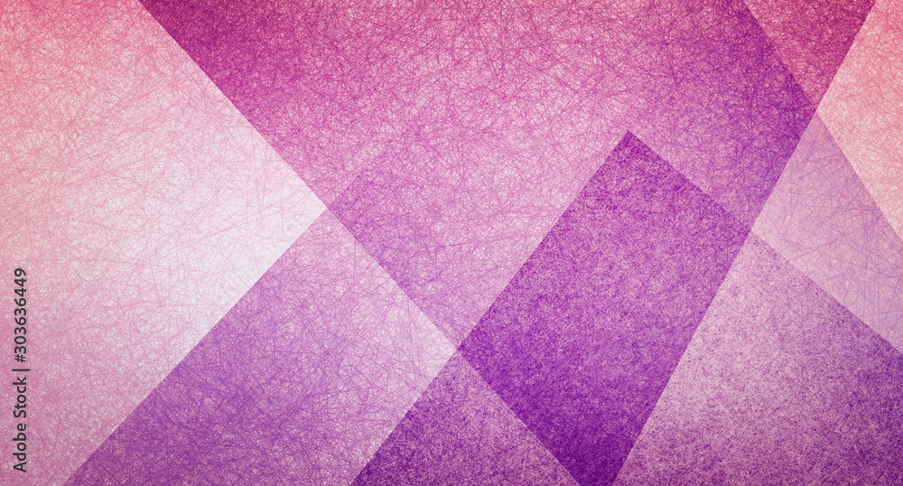 Wall mural abstract purple pink background triangle design with layers of geometric shapes in modern textured p