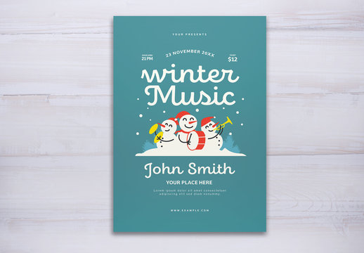 Winter Themed Music Graphic Flyer Layout
