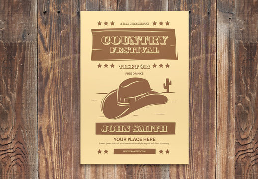 Country Themed Festival Graphic Flyer Layout 