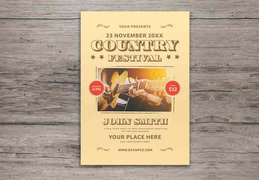 Country Themed Festival Graphic Flyer Layout 