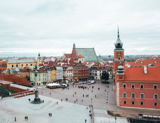 Naklejka na ściany i meble Warsaw, Royal castle and old town