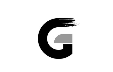 black and white letter G grunge alphabet logo design icon for company