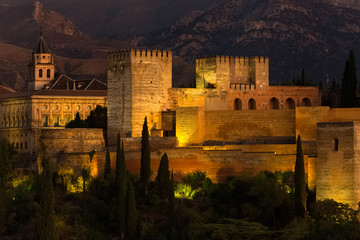 Alhambra, Granada, Spanien - obrazy, fototapety, plakaty