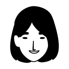 silhouette of head of man smiling on white background