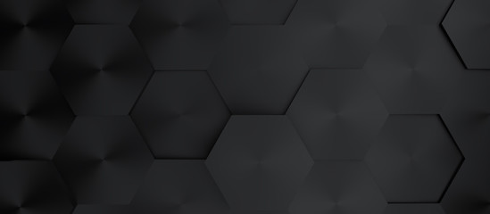 Abstract modern black steel honeycomb background