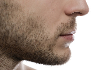 Close-up of male chin