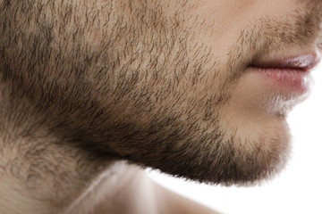Close-up of male chin