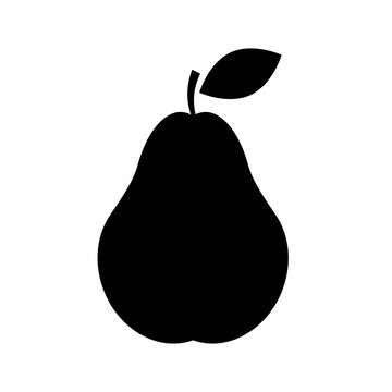 Pear Icon isolated on white background. Black and white apple symbol flat style for your web site design and logo, app, UI. Vector illustration