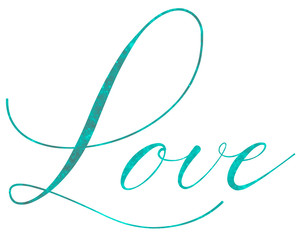 Love text illustration with galaxy texture for valentine day