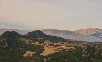Abruzzo. Spectacular summer views from the viewpoint of the Rio Verde waterfalls, in the province...