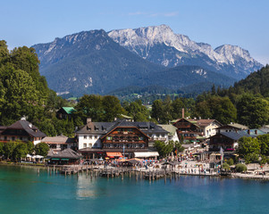 Fototapeta na wymiar Hafen vom Königssee Berchtesgaden