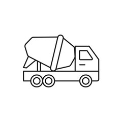 concrete mixer, cement truck - minimal line web icon. simple vector illustration. concept for infographic, website or app.