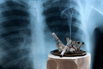 concept of the dangers of smoking cigarettes, the danger of cigarette smoke to humans