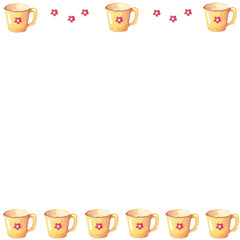 Background from watercolor yellow cups. Use for invitations, menus, birthdays