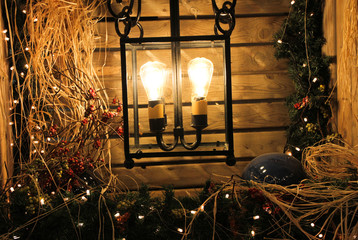 Decoración navideña para Navidad con bombillas 