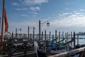 Fototapeta na wymiar Gondola parking att Venice, Italy 