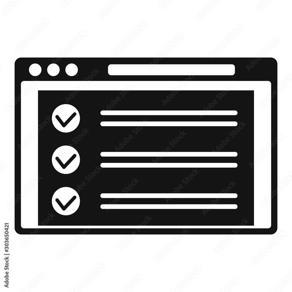 Aufkleber online checklist icon. simple illustration of online checklist vector icon for web design isolated o