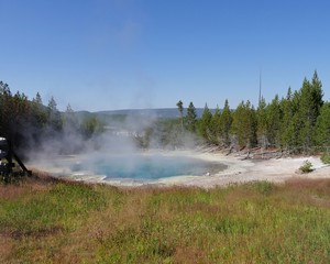Emerald Spring at the Norris Geyser Basin at Yellowstone National Park, Wyoming.