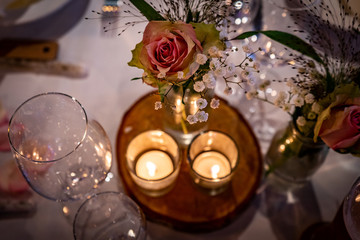 candlelight dinner table decoration