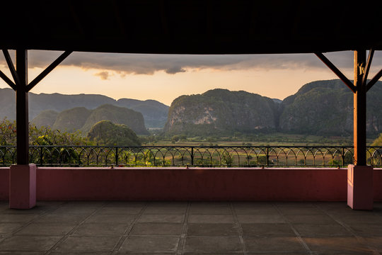 A sunset view over vinales