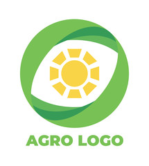 Logo template for agro company. Color vector isolated icon.