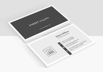 Minimal Business Card Layout with Black Accents