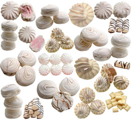 Marshmallows isolated on white.