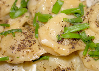 Ravioli with  sour cream.