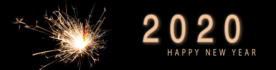 Holiday banner Happy New Year 2020. 