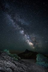 milky way over the sea, the starry sky