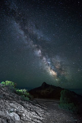 milky way over the sea, the starry sky