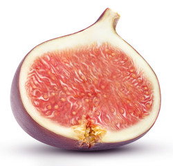 ripe fig cut isolated on a white background