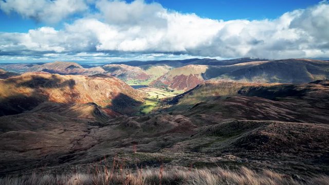 Lake District Mountains at Bright Autumnal Day