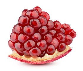 one ripe pomegranate fruit isolated on a white background