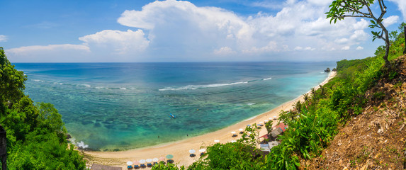 panoramic view to the beach of bali island