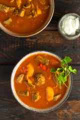 Beef goulash with sour creame