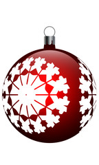 Christmas vector red decoration with snowflake