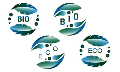 Set of vector bio and eco badges