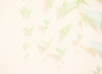 Fototapeta na wymiar Paper butterflies on a white background