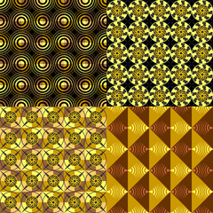 Art Deco seamless pattern geometric vector set.