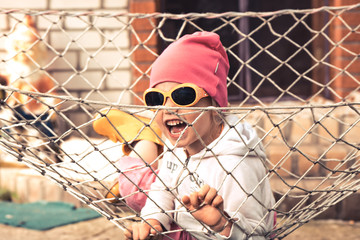 Angry dissatisfied child girl shouting childhood lifestyle