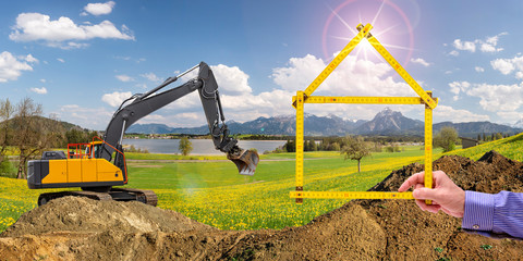 Excavator on a construction site