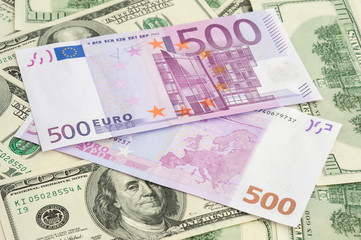 USD, EURO. background.