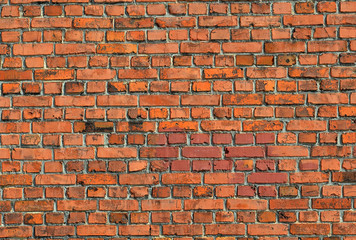 Red brick wall texture background. Square format